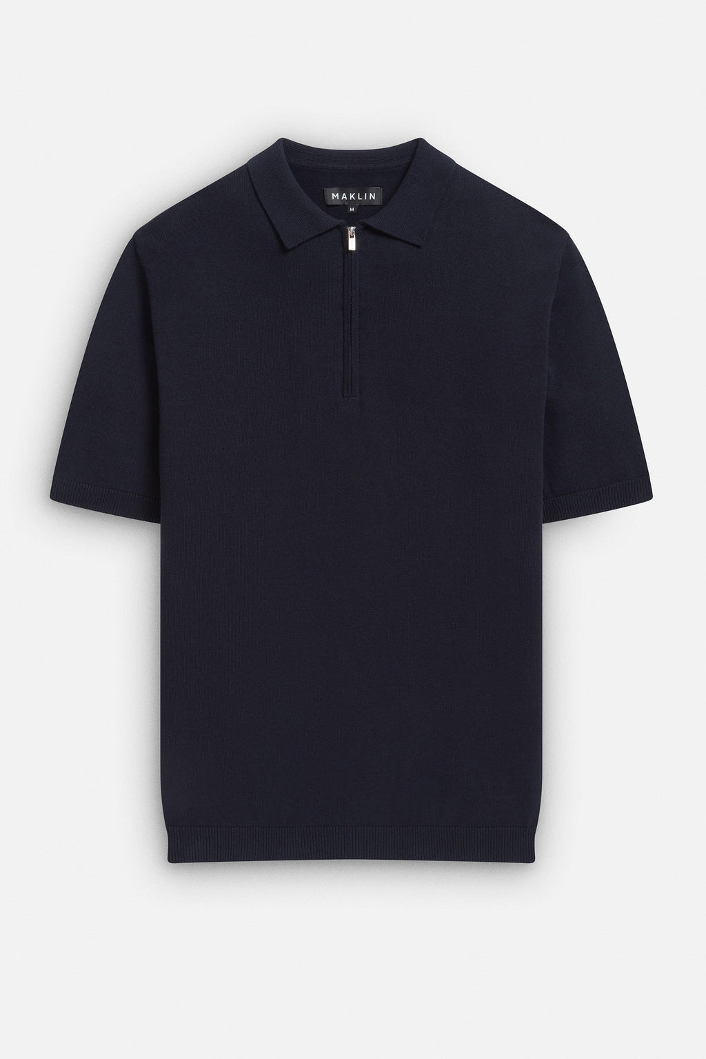 Euan Short Sleeve Quarter Zip Polo Shirt - Navy
