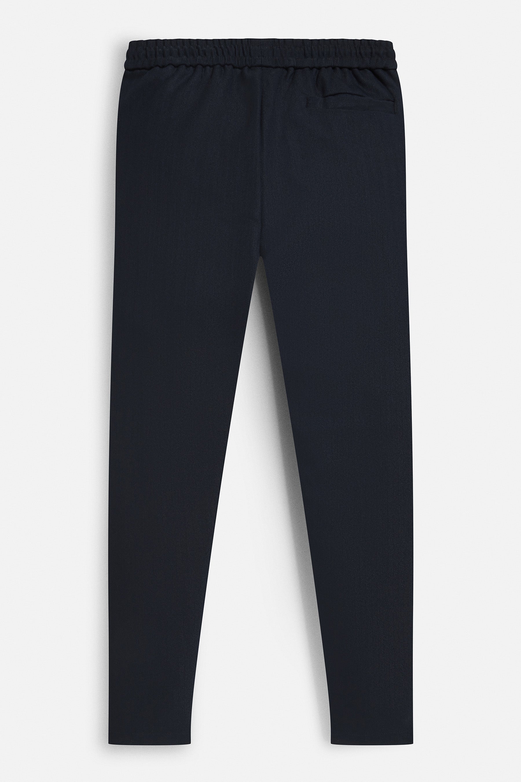 Irven Herringbone Slim Fit Smart Joggers - Navy